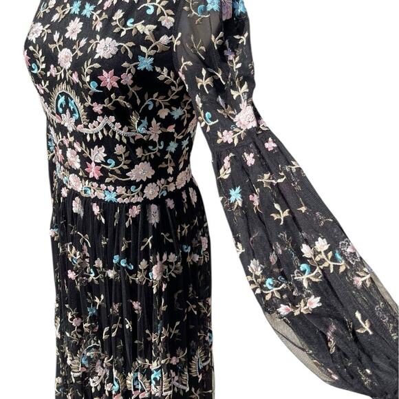 Mac Duggal 35111 Floral Embellished Embroidered Gown Blouson Sleeves Size 6‎ NWT - Picture 9 of 12